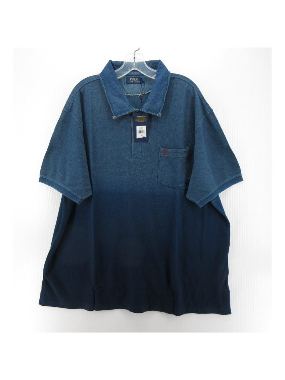 Polo Ralph Lauren Polo Shirt 2XB Big Indigo Dip Dye Ombre Pullover